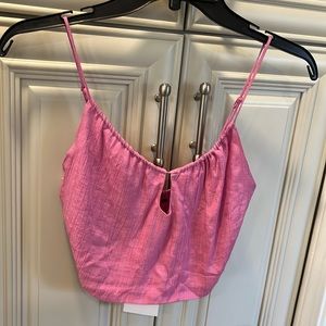 NWT Zara Pink crop top w/adjustable spaghetti straps SZ XS